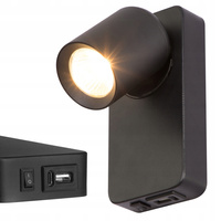 Wand Wandmontage Aufputz Leselampe GU10 USB Schwarz Matt Timo Masterled