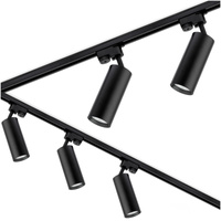 Rail Kit Schiene 3m + 5x GU10 LED Strahler Schwarz