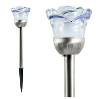 LED-Solar-Gartenleuchte ROSE betrieben 6500K kaltweiß und RGB GOLDLUX (Polux)