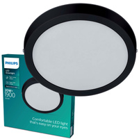 Plafond Panel LED Deckenanbauleuchte MAGNEOS 20W 2700K 28cm Schwarz Downlight Rund PHILIPS