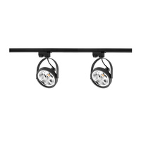 Beleuchtungsschienenset 1m Schiene + 2x Schienenleuchte AR111 LEON GU10 Schwarz
