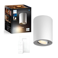 LED Spot Pillar Weiß 4.2W CCT PHILIPS HUE Bluetooth Zigbee Deckenleuchte + Dimmschalter
