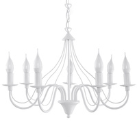 MINERWA Pendelleuchte 7 7xE14 Traditioneller Kronleuchter Weiß SOLLUX