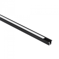 Unterputz-Aluminium-LED-Profil Schwarz 2m mit Milchglasschirm für LED-Streifen + Kappen Ecolight PW-Serie