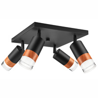 LED-Spot-Deckenleuchte AURORA 4xE27 Moving Black LM-4.151/A Lamkur