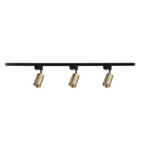 Aluminium 1-Phasen-Reflektorschienen-Kit + 3x GU10 Reflektor Gold MARIBEL Sanico Goldlux