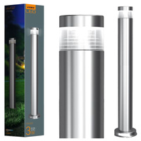 Garten Lichtmast 80cm IP54 3W 300lm 2700k Warm Silber LUKAS Videx