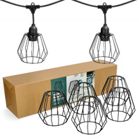 Lampenschirm für Girlanden Set CRETE LS D1 Schwarz Metall 5 Stück Kobi