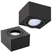 Aufbaumontierte HALOGEN SPOT 50 mm schwarze quadratische bewegliche Leuchte OH37S Kobi
