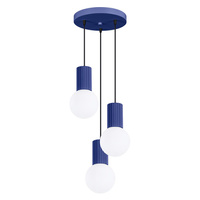 Hängelampe 3x G9 Rund Marineblau Modern Matt Halo Sollux