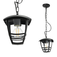 Außen Garten Pendelleuchte E27 Schwarz IP54 Tevio Kobi