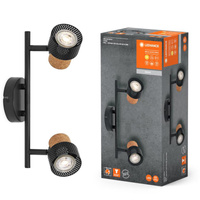 LED Decke Wandlampe Wand montiert Anbauleuchte 6.8W 460lm 3000K Warm Dimmbar Dekorativ Schwarz Spot Cork Ledvance