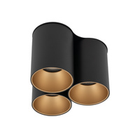 EYE TONE III Deckenleuchten 8092 Nowodvorski Schwarz-Gold 3xGU10 Deckenstrahler Modern