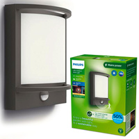 SAMONDRA 3.8W Bewegungssensor 2700K warm IP44 Anthrazit PHILIPS LED Garten Wandlampe