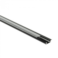 LED-Einbauprofil aus Aluminium Schwarz 1m mit transparentem Diffusor für LED-Streifen + Abdeckkappen Serie Ecolight P