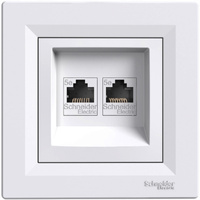 Doppelte Asphora-Computersteckdose 2x RJ45 Weiß