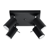Anbauleuchte RING 4 4xGU10 Reflektor Halogen Beweglich Minimalistisch Schwarz SOLLUX