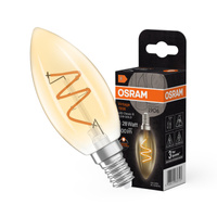LED Dekorative Glühbirne B35 Kerze E14 3.5W = 28W 300lm 2200K Warm CRI90 300° Amber Glühfaden Dimmbar Vintage 1906 Osram