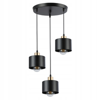 Deckenlampe Pendelleuchte 3x E27 Rund Schwarz Kupfer Elza Masterled