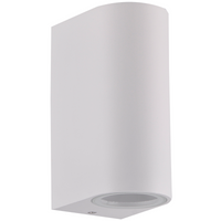 Außenwandleuchte oben unten mit LED 2x GU10 BOSTON GOLDLUX (Polux) ALUMINIUM Weiß oval