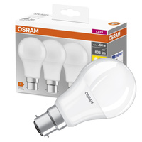 3x LED Lampe B22d A60 8,5W = 60W 806lm 2700K Warm 360° OSRAM