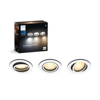 LED Milliskin Einbaumontage 3x 4.2W CCT Rund Beweglich Weiß PHILIPS HUE Bluetooth