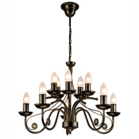 DONATO 10xE14 Kronleuchter Decke Pendelleuchte Schwarz Klassisch LM-10.29 Lamkur