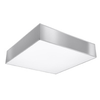 LED-Deckenleuchte Deckenaufbauleuchten HORUS 4xE27 Quadratische Leuchte 55cm Grau SOLLUX