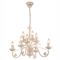 DONATO Hängelampe 8xE14 Kronleuchter Weiß Klassisch LM-8.29 Lamkur