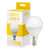 LED-Lampe E14 Ball 7W 600lm 3000K Warm 180° LED2B Kobi