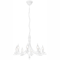 LUCY Decke Pendelleuchte 8xE14 Kronleuchter Weiß Klassisch LM-8.153 Lamkur