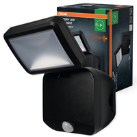 LED-Flutlicht Batteriebetrieben 4W 260lm 4000K IP54 Schwarz Mit Bewegungs- und Dämmerungssensor Strahler Osram