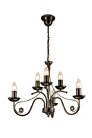 DONATO Hängelampe 6xE14 Kronleuchter Schwarz Klassisch LM-6.29/A Lamkur