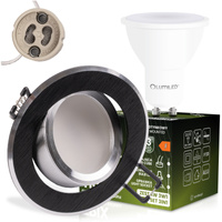 TRIX 3in1 GU10 6W 4000K Schwarz LUMILED Runde Halogen-Einbauleuchte
