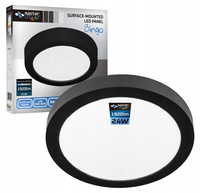 Deckenaufbauleuchte LED-Panel 24W 4000K Schwarz rund Proma LVT