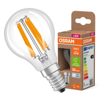 LED-Lampe P45 Ball E14 1.2W = 25W 255lm 4000K Neutral 330° 213lm/W CLASSIC ENERGY EFFICIENCY Osram