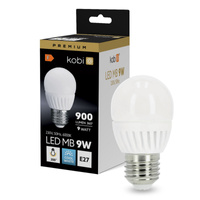 LED-Lampe E27 Ball 9W 900lm 6000K Kalt 200° Premium Kobi