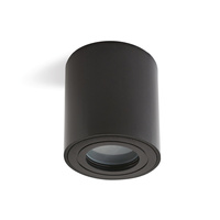 Aufputz-HALOGEN-Wasserdichtes Aluminium-SPOT-TUBE 95 mm IP44 Schwarz AQUARIUS ROUND Kobi