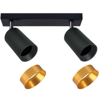 Streifenleuchte Decken- und Wandleuchte LED 2 xGU10 MARIBEL Schwarz GOLDLUX (Polux)