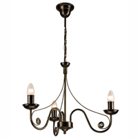 DONATO Hängelampe 3xE14 Kronleuchter Schwarz Klassisch LM-3.29 Lamkur