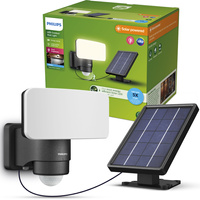 Solar LED-Flutlicht 6W 1000lm 5000K IP44 mit Bewegungs- und Dämmerungssensor Schwarz Tylus Ultra Efficient Philips