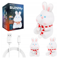 LED Tischlampe für Kinder 1.5W 28lm 3000K Warm RGB 360° Weiß Masterled Rabbit