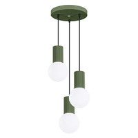 Hängelampe 3x G9 Rund Olive Modern Matt Halo Sollux