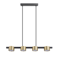 Hängelampe 4x GX53 Schwarz Gold MIRELLA Sanico Goldlux