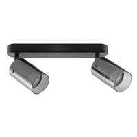 Wand- &amp; Deckenstrahler 2x GU10 Schwarz SMOKY Sanico Goldlux