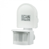 PIR-Bewegungs- und Dämmerungssensor IP44 Aufputzmontage Einstellbar Weiß 12m 180° CP Ecolight
