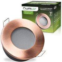 Einbaustrahler GU10, Einbauspot HALOGEN hermetisch für Badezimmer IP44 Kupfer AQUA LUMILED