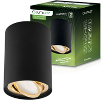 Aufputz HALOGEN Spot Tuba Beweglich AMAT-L GU10 Rund Schwarz-Gold 115mm LUMILED