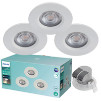 3x LED DIVE 5W 2700K 350lm IP65 Rund Weiß Dimmbare Halogen Leuchte PHILIPS