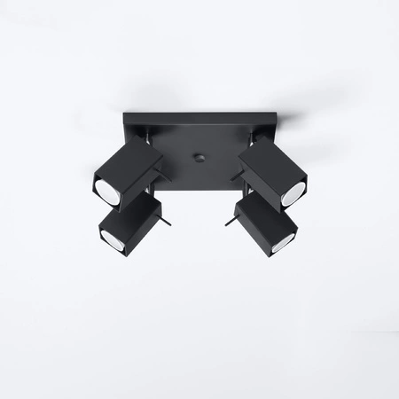 Anbauleuchte MERIDA 4 4xGU10 Reflektor Halogen Beweglich Minimalistisch Schwarz SOLLUX